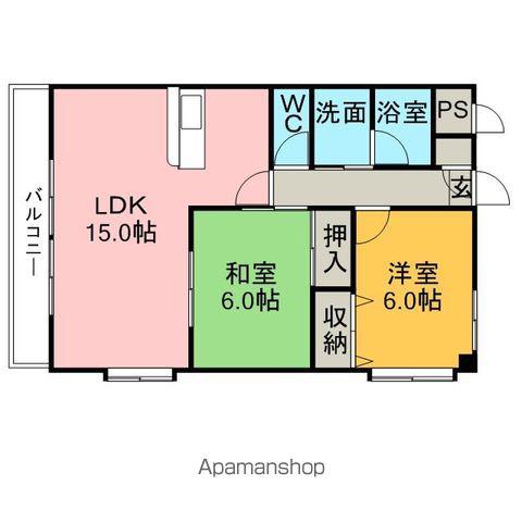 ステーシア雅II(2LDK/4階)の間取り写真