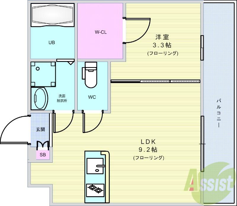 GAZELLE NOAH川西池田(1LDK/3階)の間取り写真