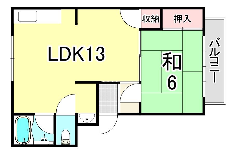 スティルネスII(1LDK/2階)の間取り写真