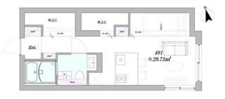 THE TRIAS TOGOSHIGINZA 3階(1K/3階)の間取り写真