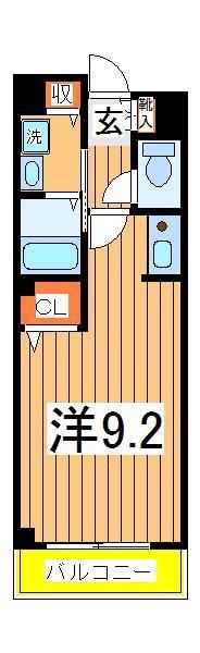 トゥールモンド(ワンルーム/2階)の間取り写真