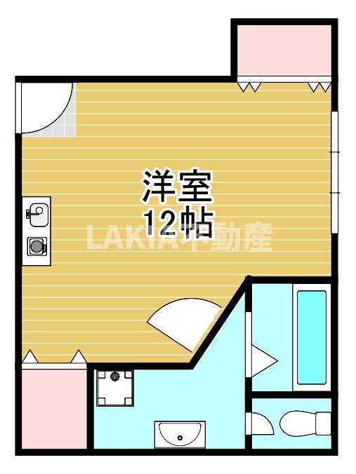 謙徳ビル(ワンルーム/2階)の間取り写真