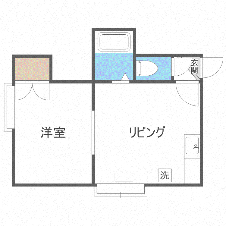 第22森宅建マンション(1LDK/3階)の間取り写真