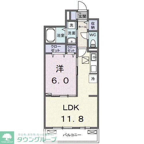 パインズ グレイス-V(1LDK/3階)の間取り写真