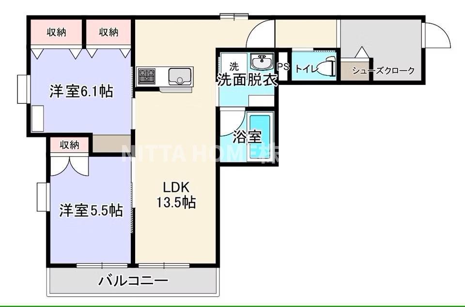 マーキュリー グラシア(2LDK/1階)の間取り写真