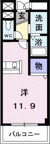 ドミールラフィネ(ワンルーム/2階)の間取り写真