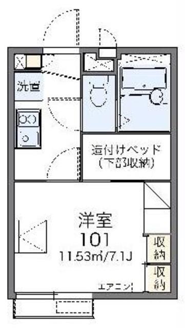 レオパレスKIYOKAWA(1K/1階)の間取り写真