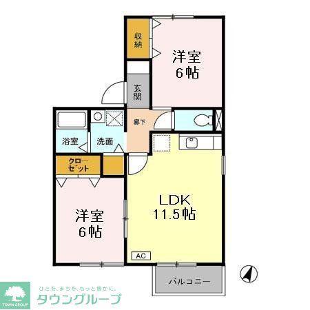 YSミスト(2LDK/2階)の間取り写真