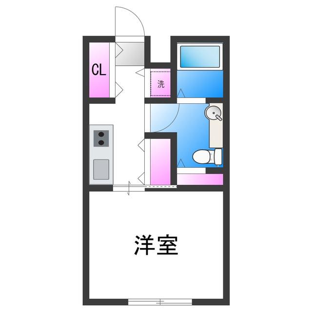 パラドール北加賀屋(1K/1階)の間取り写真