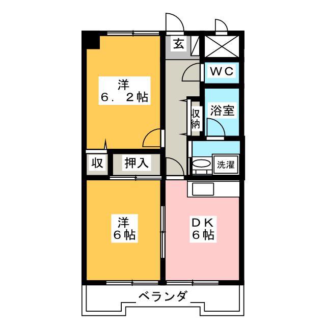 NAKATAマンション横田(2DK/1階)の間取り写真