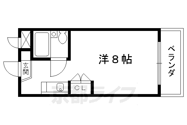 CIEUX京都(1K/3階)の間取り写真