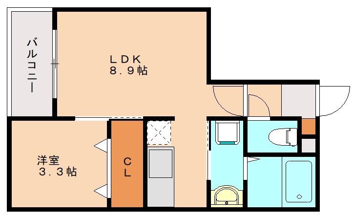 CHERIM和白東ウエスト(1LDK/3階)の間取り写真