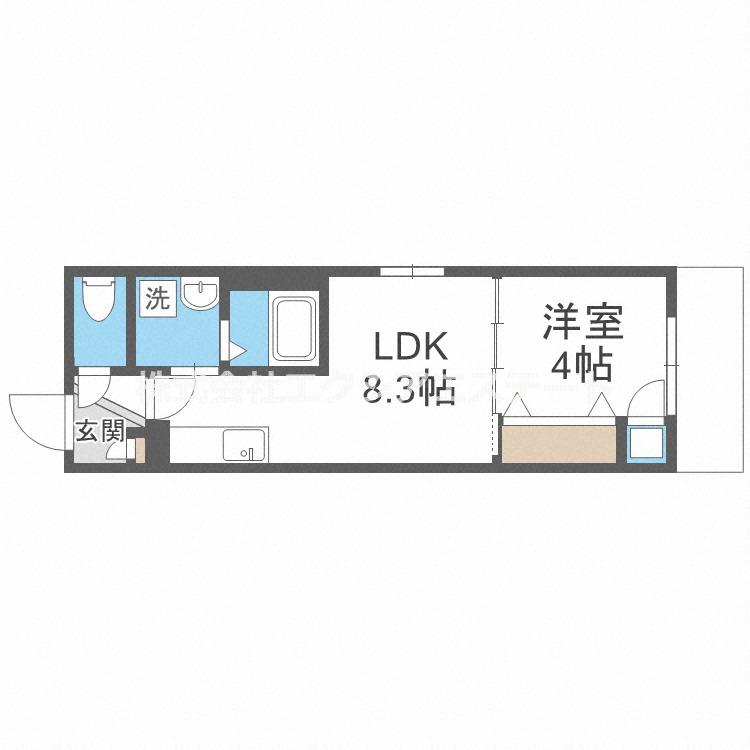 F ASECIA CHART(1LDK/2階)の間取り写真
