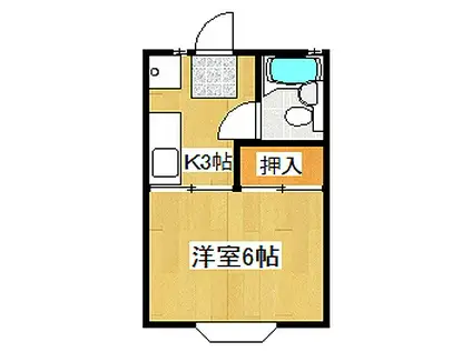 博之マンション(1K/1階)の間取り写真