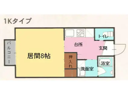 リバーサイド斎(1K/1階)の間取り写真