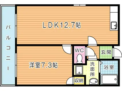タカフジ・アパートメント(1LDK/10階)の間取り写真