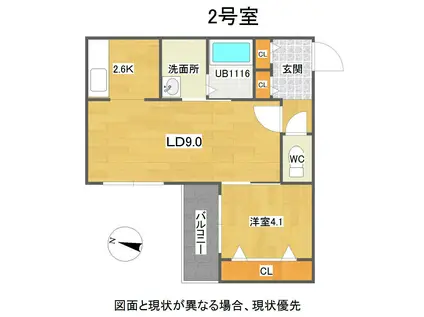 BBLOOM(1LDK/1階)の間取り写真