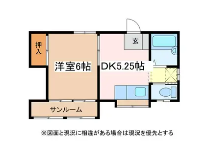 矢嶋コーポ(1DK/2階)の間取り写真
