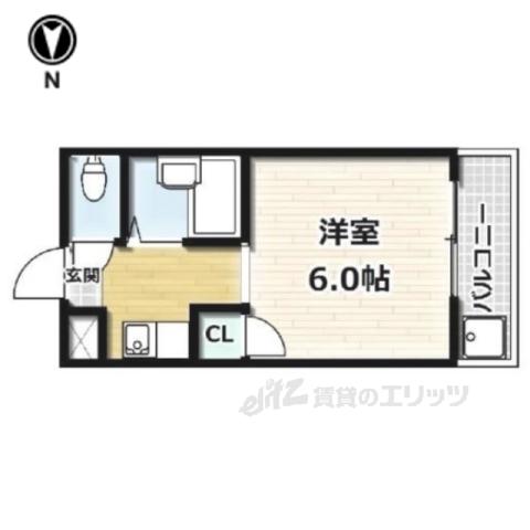 白砂ビル(1K/2階)の間取り写真