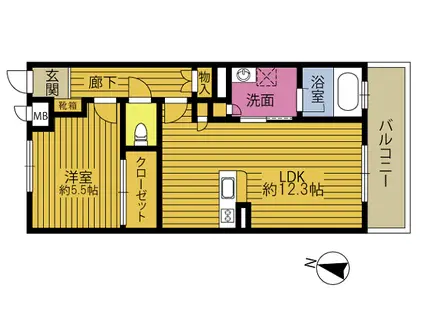BI・SHITSU TSUMORI(1LDK/1階)の間取り写真