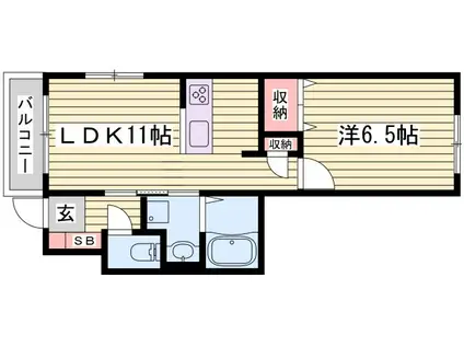 KTM・スクウェア(1LDK/1階)の間取り写真