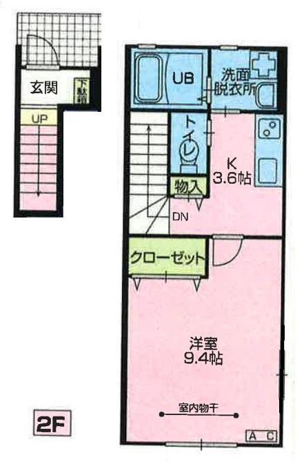 ARROTSKB(1K/2階)の間取り写真