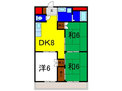 コーポエンゼル(3DK/2階)の間取り写真