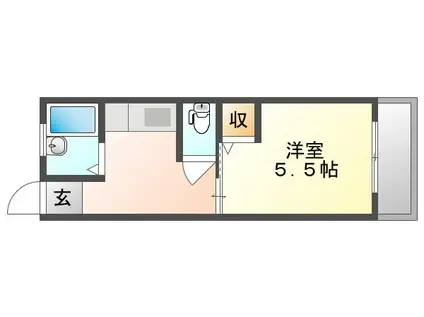 ハイツユタカ(1K/1階)の間取り写真