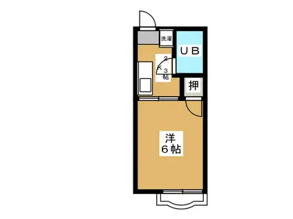 ドミール松本(1K/2階)の間取り写真