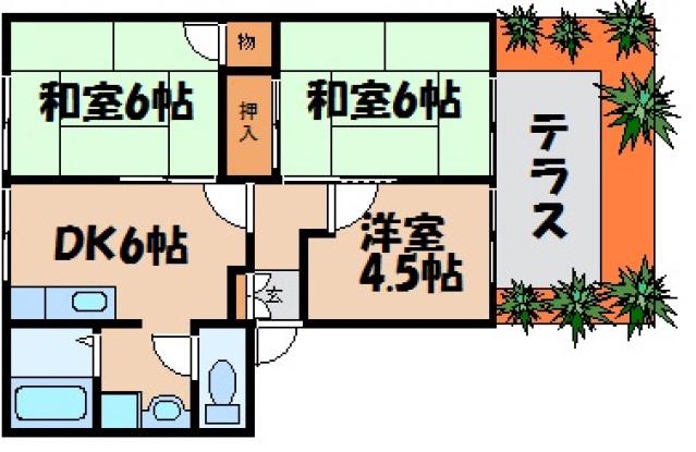 レガートA(3DK/1階)の間取り写真