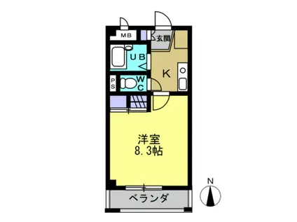 レグルスM(1K/1階)の間取り写真