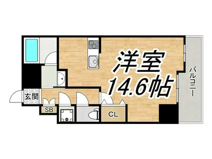 セレニテ梅田北PREMIUM(ワンルーム/12階)の間取り写真