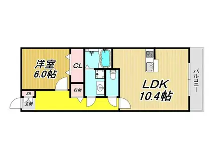 アニメート松下1号館(1LDK/3階)の間取り写真