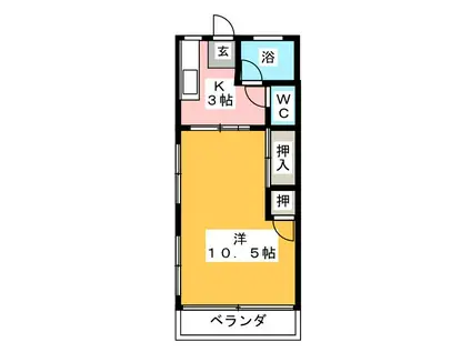 原浅荘(1K/1階)の間取り写真