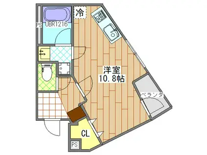 ファーストレジデンス長洲(ワンルーム/3階)の間取り写真