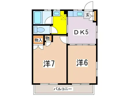 ハイツ中島(2DK/2階)の間取り写真