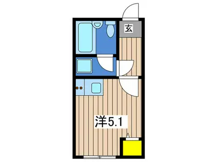 サンステージ蒔田B棟(ワンルーム/1階)の間取り写真