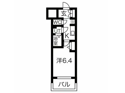 メイクス鶴舞II(1K/5階)の間取り写真