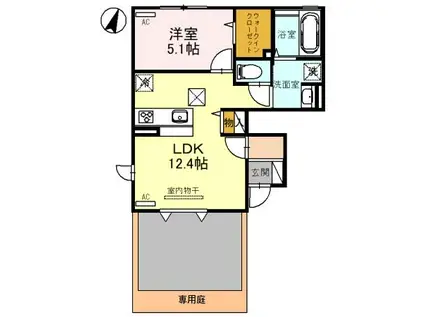 エクセレント上近江 B101(1LDK/1階)の間取り写真