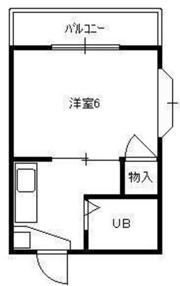 レグルス戸坂くるめ木(1K/3階)の間取り写真