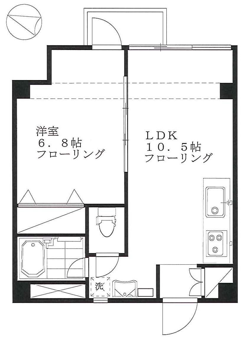 ジャパンハイツ方南(1LDK/7階)の間取り写真