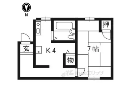 良原マンション(1K/3階)の間取り写真