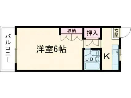 桜マンション(1K/2階)の間取り写真