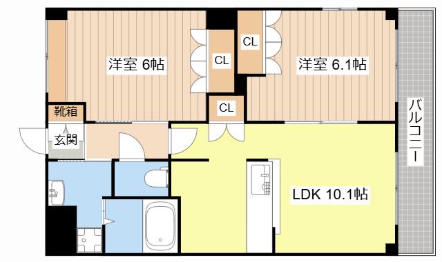 シャルマン(2LDK/1階)の間取り写真