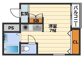 メディパーク(ワンルーム/4階)の間取り写真