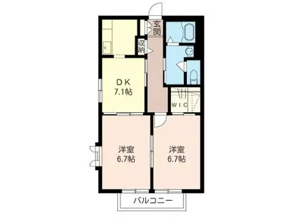 ヴァンヴェール洋光台(2DK/2階)の間取り写真