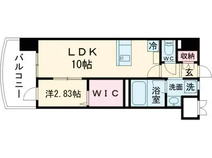 プレジデンスざ・さくら通(1LDK/8階)の間取り写真