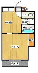 シャトレ東合川(1DK/5階)の間取り写真