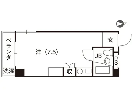 パセオ宝永(ワンルーム/3階)の間取り写真