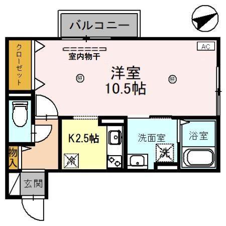 KNKSステラ(1K/2階)の間取り写真